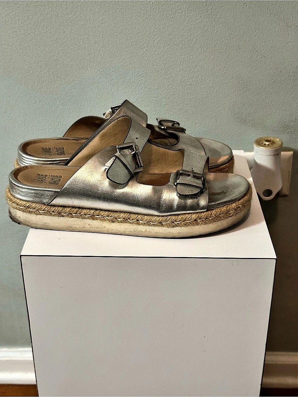 Jane and the Shoe Metallic Platform Sandals